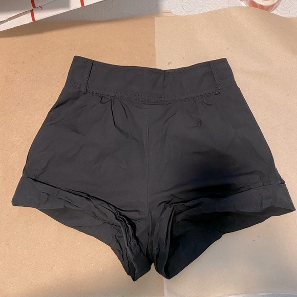 Black High-Waisted Cotton Shorts Black 4 - Picture 3 of 7